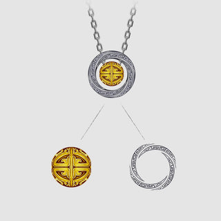 Buddha Gift Mobius Lucky Bead Copper Wealth Necklace Pendant