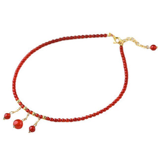 Buddha Gift Red Agate Confidence Calm Anklet