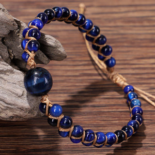 Buddha Gift Divine Blue Tiger Eye Stone Protection Bracelet