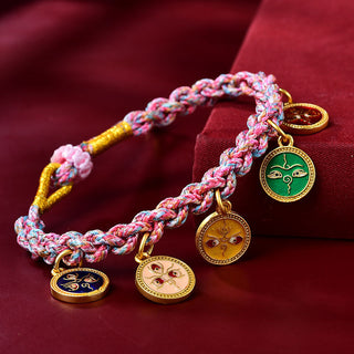 Buddha Gift Handmade Tibetan Multicolored Rope Five God Of Wealth Luck Braid Bracelet