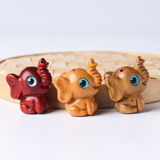 Buddha Gift Sandalwood Small Leaf Red Sandalwood Green Sandalwood Lucky Mini Elephant Carved Protection Decoration