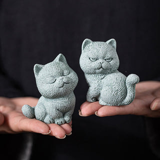 Buddha Gift Small Cat Home Tea Pet Figurine Desk Decoration