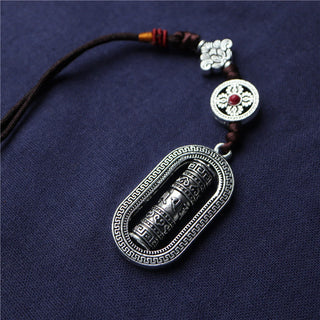 Buddha Gift Tibet Om Mani Padme Hum Prayer Wheel Peace Rotatable Car Hanging Decoration