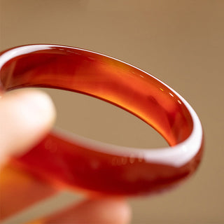 Buddha Gift Natural Red Agate Confidence Bracelet Bangle