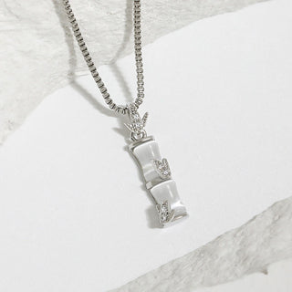 Buddha Gift Chalcedony Bamboo Pattern Harmony Necklace Pendant