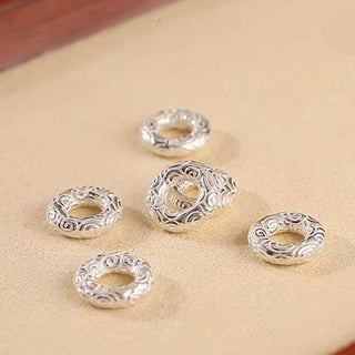 Buddha Gift 925 Sterling Silver Auspicious Clouds Peace Buckle Safe And Sound Bracelet Anklet