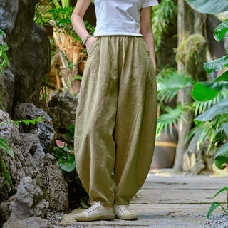 Buddha Gift Solid Color Loose Yoga Harem Pants With Pockets