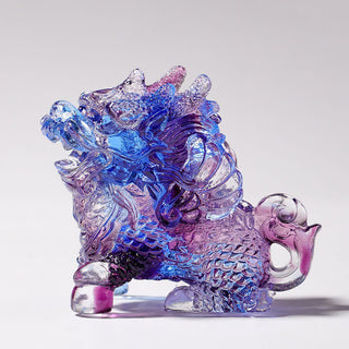Buddha Gift Feng Shui Kirin Handmade Liuli Crystal Art Piece Home Office Decoration