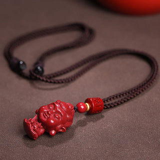 Buddha Gift Chinese Zodiac Natal Buddha Natural Cinnabar Amulet Keep Away Evil Spirits Necklace Pendant