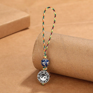 Buddha Gift Yin Yang Symbol Om Mani Padme Hum Bagua Copper Harmony Key Chain