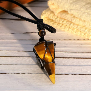 Buddha Gift Natural Stone Pointed Pendant Necklace