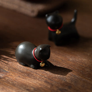 Buddha Gift Mini Small Cute Cat Tea Pet Ceramic Home Desk Figurine Decoration