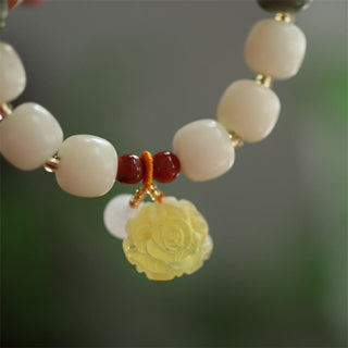 Buddha Gift Gradient Bodhi Seed Amber Lotus Peace Bracelet