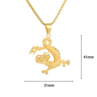 Buddha Gift Dancing Dragon Pattern Luck Necklace Pendant