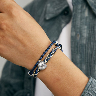 Buddha Gift 925 Sterling Silver Om Mani Padme Hum Swastika Handmade Protection Bracelet