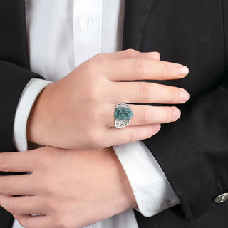 Buddha Gift 925 Sterling Silver Fengshui Wealth Prosperity Jade PiXiu Luck Ring