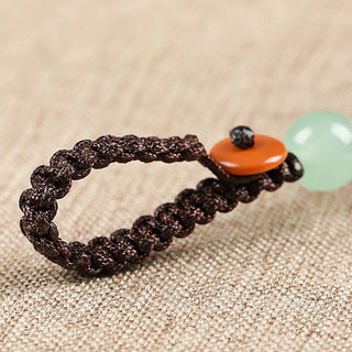 Buddha Gift Mini Small Leaf Red Sandalwood Ebony Wood Lucky Cat Lovely Kitty Peace Key Chain Phone Hanging Decoration