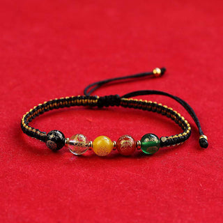 Buddha Gift Five Directions Gods of Wealth Agate Handmade Protection String Braid Bracelet