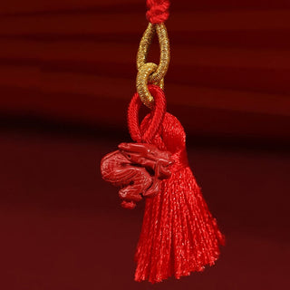 Buddha Gift Natural Cinnabar Dragon Blessing Red String Belly Chain