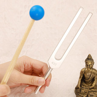 Buddha Gift Tuning Fork 432HZ Aluminum Alloy with Hammer for Mind and Spirit Healing