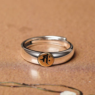 Buddha Gift Tibetan Om Mani Padme Hum Carved Chinese Zodiac Natal Buddha Peace Ring