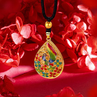 Buddha Gift Colorful Phoenix Flower Luck Strength Necklace Pendant