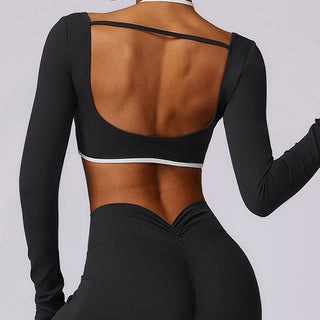 Buddha Gift Solid Color Halter Neck Bra Long Sleeve Crop Tank Top Pants Sports Fitness Gym Yoga Outfits