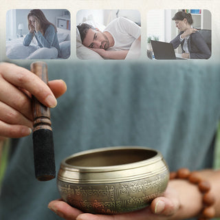 Buddha Gift Tibetan Sound Bowl Handcrafted for Focus and Meditation Peaceful Happiness Singing Bowl Set