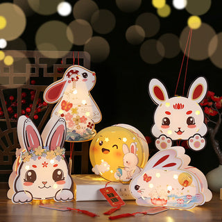 Buddha Gift DIY Good Luck Cute Rabbit Paper Lantern Lamp Mid-Autumn Festival Lantern Decoration