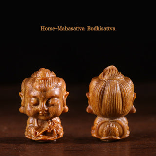 Buddha Gift Chinese Zodiac Natal Buddha Green Sandalwood Lotus Engraved Positive Home Decoration