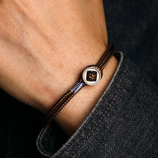 Buddha Gift  925 Sterling Silver Handmade Button Protection Weave String Bracelet
