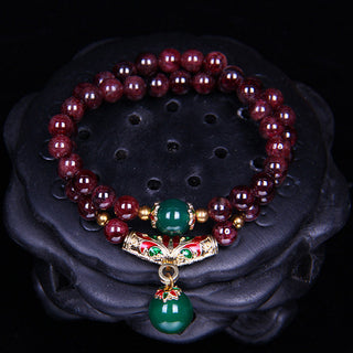 Buddha Gift Natural Garnet Blessing Bracelet
