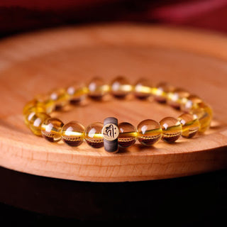 Buddha Gift 925 Sterling Silver Chinese Zodiac Natal Buddha Citrine Protection Bracelet