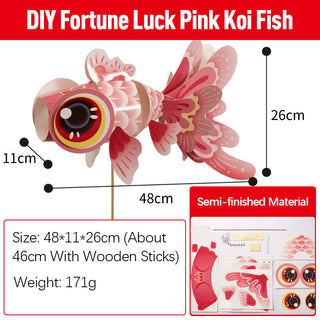 Buddha Gift DIY Fortune Luck Koi Fish Paper Lantern Lamp Mid-Autumn Festival Child Kids Lantern Decoration