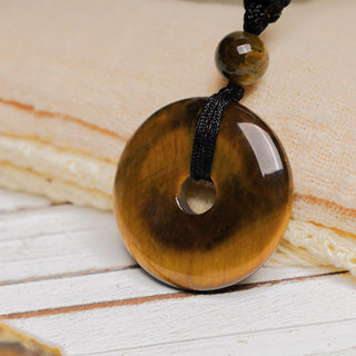 Buddha Gift Lucky Coin Pendant Healing Crystal Gemstone Necklace