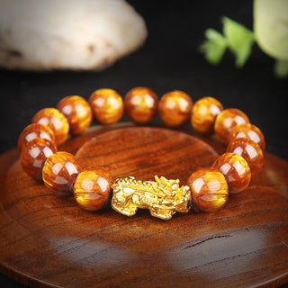 Buddha Gift Lucky Golden Tiger Eye Abundant Pixiu Bracelet