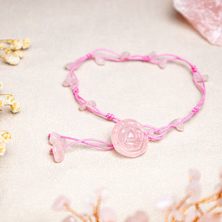 Buddha Gift Amethyst Pink Crystal Green Aventurine Rose Inner Peace Healing Anklet