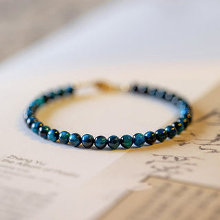 Buddha Gift Natural Blue Tiger Eye Stone Protection Chain Bracelet