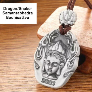 Buddha Gift Chinese Zodiac Natal Buddha Om Mani Padme Hum Lotus Compassion Necklace Pendant