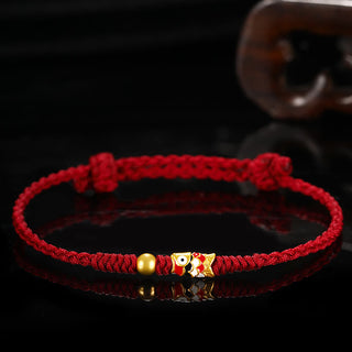 Buddha Gift 999 Gold Luck Koi Fish Handcrafted Braided String Bracelet
