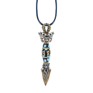 Buddha Gift Tibet Om Mani Padme Hum Dzi Bead Dorje Vajra Pattern Wealth Rotatable Necklace Pendant