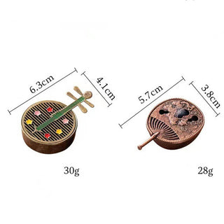 Buddha Gift Small Mini Gourd Fan Pipa Copper Alloy Incense Burner Decoration With Incense