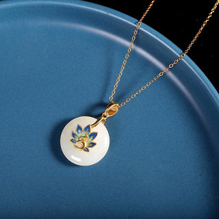 Buddha Gift 925 Sterling Silver Natural Hetian White Jade Peacock Blessing Necklace Pendant Ring Earrings Set