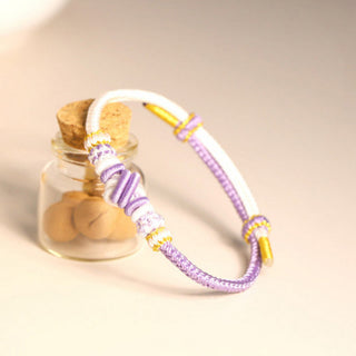 Buddha Gift Two-Color Rope Handcrafted Eight Thread Peace Knot Luck Connection Bracelet