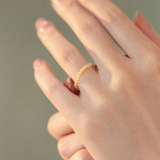 Buddha Gift Natural Citrine Happiness Prosperity Ring