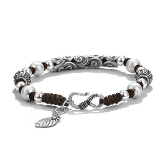 Buddha Gift Tibet Handmade Copper 999 Sterling Silver Auspicious Cloud Wealth String Bracelet