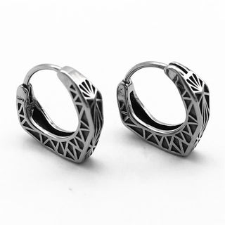 Buddha Gift Viking Hoop Titanium Steel Balance Earrings