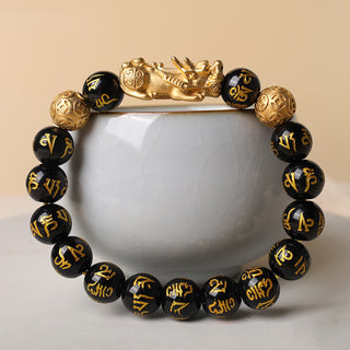 Buddha Gift FengShui PiXiu Obsidian Wealth Bracelet