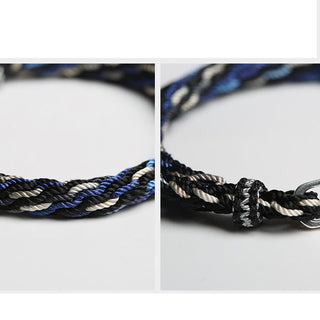 Buddha Gift 925 Sterling Silver Koi Fish Wealth Reincarnation Knot Braid String Bracelet