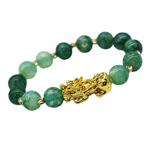 Buddha Gift Handmade Cyan Jade Pi Xiu Success Bracelet